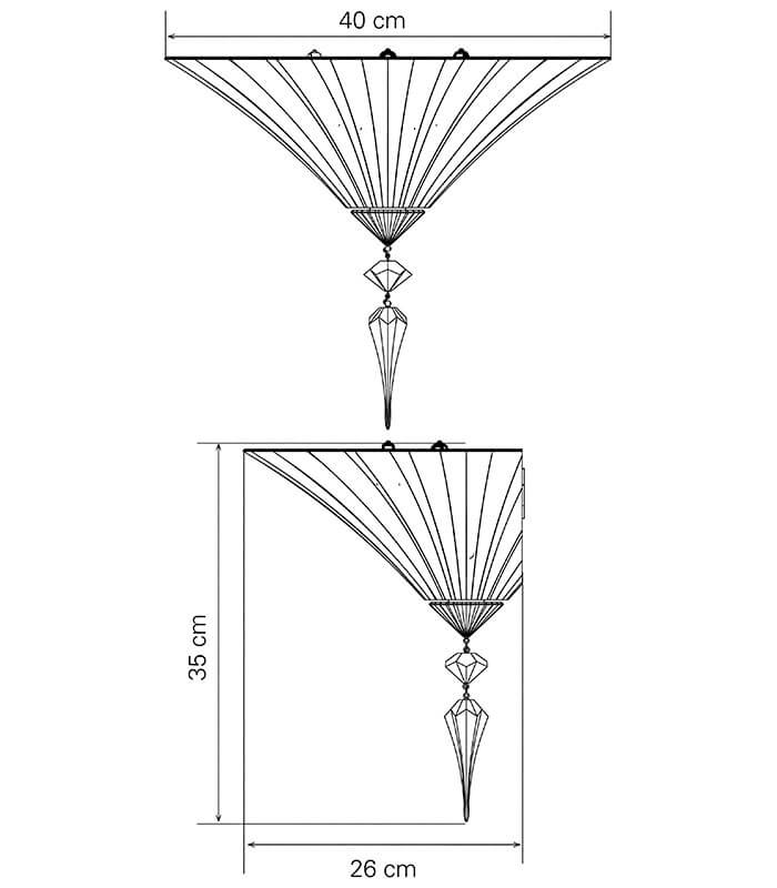 ARANDELA MILLE NUITS 1L - DIMENSÕES