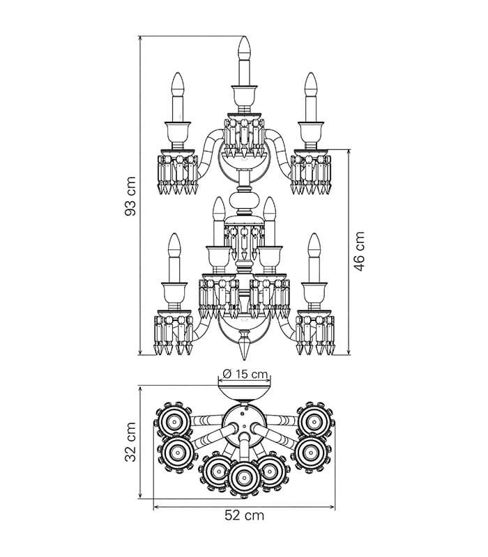 ARANDELA ZENITH 7L - DIMENSÕES