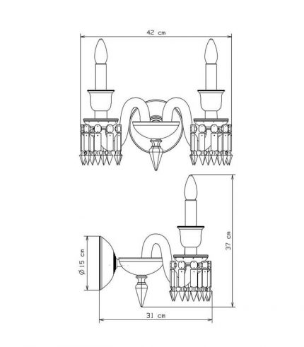 ARANDELA ZENITH 2L - DIMENSÕES