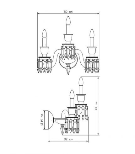 ARANDELA ZENITH 3L - DIMENSÕES
