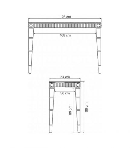 MESA CONSOLE CRYSTAL SUPPER 126X54X1 - BASE