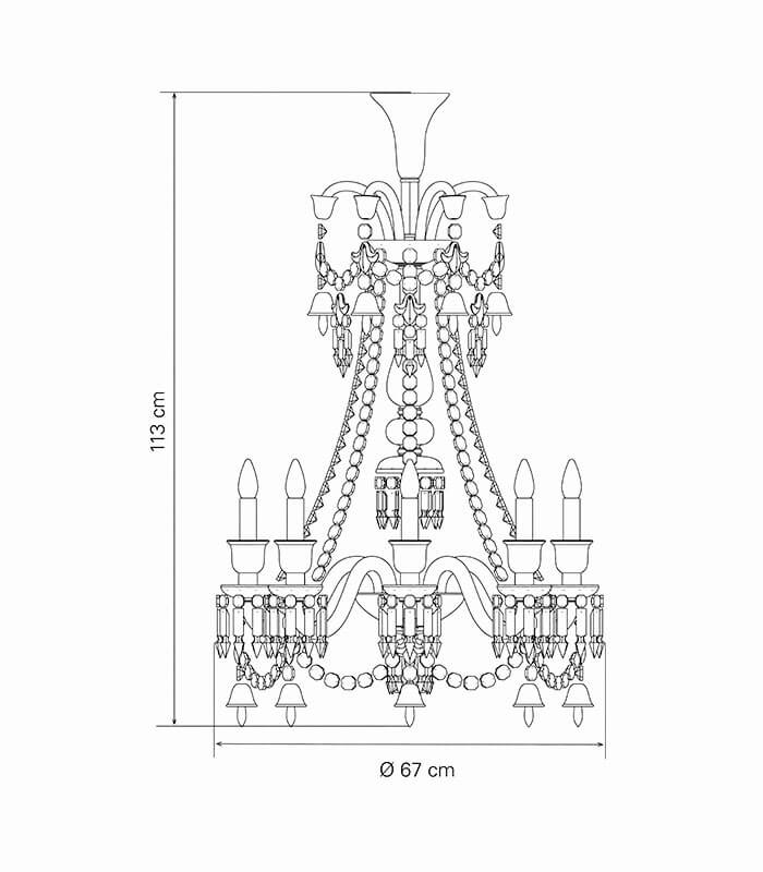 LUSTRE-ZENITH-NOIR-LONGO-8L---DIMENSÕES LUSTRE ZENITH NOIR LONGO 8L - Imagem 1